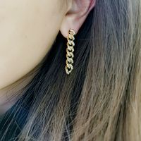 1 Pair IG Style Geometric Plating Inlay Copper Zircon Earrings main image 3