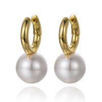 1 Pair IG Style Cross Plating Inlay Copper Artificial Pearls Zircon Earrings sku image 14