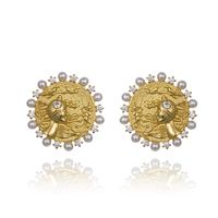 1 Pair IG Style Cross Plating Inlay Copper Artificial Pearls Zircon Earrings sku image 8