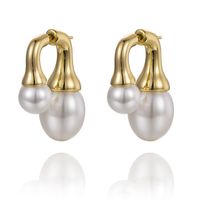 1 Paire Style IG Traverser Placage Incruster Le Cuivre Perles Artificielles Zircon Des Boucles D'Oreilles sku image 12