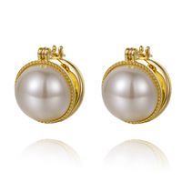 1 Paire Style IG Traverser Placage Incruster Le Cuivre Perles Artificielles Zircon Des Boucles D'Oreilles sku image 3