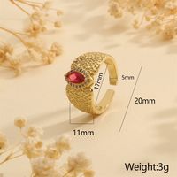 Wholesale Vintage Style Commute Round Eye Copper Plating Inlay 18K Gold Plated Zircon Open Rings main image 3