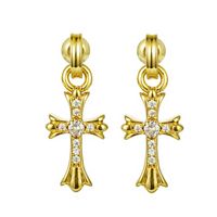1 Pair IG Style Cross Plating Inlay Copper Artificial Pearls Zircon Earrings main image 1