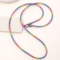 Simple Style Colorful Solid Color Nylon Metal Plating Mobile Phone Chain main image 3