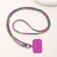 Simple Style Colorful Solid Color Nylon Metal Plating Mobile Phone Chain main image 5
