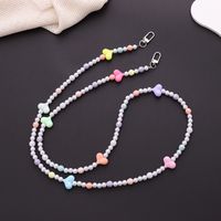 Simple Style Bow Knot Imitation Pearl Beaded Chain Mobile Phone Chain main image 3