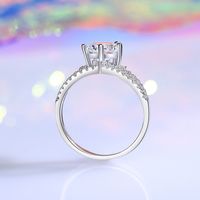 Plata Esterlina Elegante Corona Embutido Diamantes De Imitación Moissanita Anillos main image 3