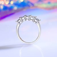 Sterling Silver Simple Style Classic Style Geometric Inlay Zircon Rings main image 3