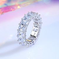 Sterling Silver Simple Style Classic Style Geometric Inlay Zircon Rings main image 4