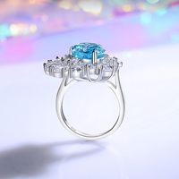 Sterling Silver Simple Style Classic Style Geometric Water Droplets Inlay High Carbon Diamond Rings main image 4