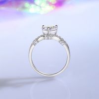 Sterling Silver Simple Style Classic Style Heart Shape Crown Inlay Moissanite Rings main image 3