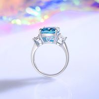Sterling Silber Elegant Strassenmode Geometrisch Inlay Diamant Mit Hohem Kohlenstoffgehalt Ringe main image 4