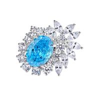 Argent Sterling Style Simple Style Classique Géométrique Incruster Diamant À Haute Teneur En Carbone Anneaux sku image 5
