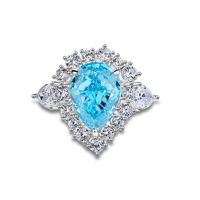 Sterling Silber Einfacher Stil Wassertropfen Einfarbig Inlay Diamant Mit Hohem Kohlenstoffgehalt Ringe main image 7