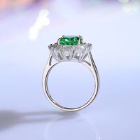 Sterling Silver Simple Style Classic Style Geometric Inlay High Carbon Diamond Rings main image 4