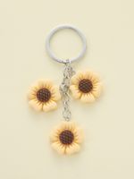 Glam Cute Pastoral Plant Flower Resin Asymmetrical Keychain main image 2