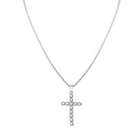 Stainless Steel 18K Gold Plated Business Simple Style Plating Inlay Cross Rhinestones Pendant Necklace sku image 2