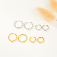 1 Pair Casual Hip-Hop Circle Round Plating Sterling Silver White Gold Plated Gold Plated Earrings main image 4
