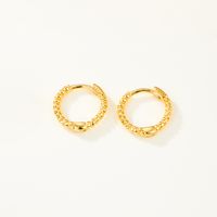 1 Pair Casual Hip-Hop Circle Round Plating Sterling Silver White Gold Plated Gold Plated Earrings sku image 1