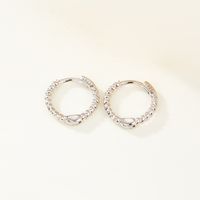 1 Pair Casual Hip-Hop Circle Round Plating Sterling Silver White Gold Plated Gold Plated Earrings sku image 2