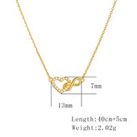 Sterling Silver IG Style Elegant Lady Plating Inlay Infinity Heart Shape Zircon Pendant Necklace main image 2