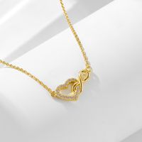 Sterling Silver IG Style Elegant Lady Plating Inlay Infinity Heart Shape Zircon Pendant Necklace main image 8
