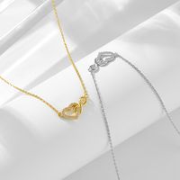 Sterling Silver IG Style Elegant Lady Plating Inlay Infinity Heart Shape Zircon Pendant Necklace main image 9