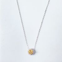 Sterling Silver Elegant Streetwear Round Plating Inlay Crystal Pendant Necklace sku image 3
