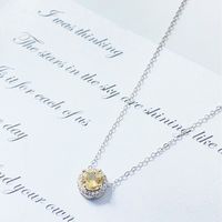Sterling Silver Elegant Streetwear Round Plating Inlay Crystal Pendant Necklace main image 5