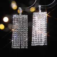 1 Pair Elegant Solid Color Sequins Tassel Inlay Stainless Steel Alloy Rhinestones Drop Earrings main image 4