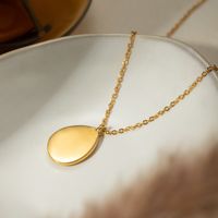 Stainless Steel 18K Gold Plated Simple Style Classic Style Round Plating Inlay Opal Pendant Necklace main image 4