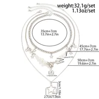 Cute Sweet Star Imitation Pearl Alloy Women's Three Layer Necklace main image 2