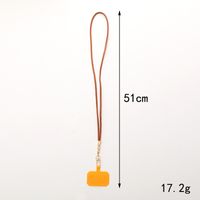 Retro Geometric Solid Color Leather Mobile Phone Lanyard main image 2