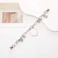 Simple Style Heart Shape Flower Necklace Metal Enamel Plating Chain Mobile Phone Chain sku image 5