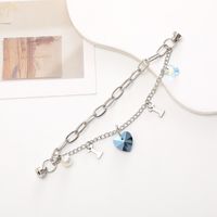 Simple Style Heart Shape Flower Necklace Metal Enamel Plating Chain Mobile Phone Chain sku image 7