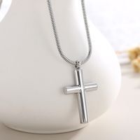 Stainless Steel 18K Gold Plated Basic Plating Cross Pendant Necklace main image 4