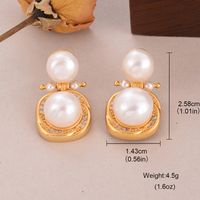 1 Pair Simple Style Classic Style Irregular Water Droplets Inlay Alloy Copper Pearl Ear Studs sku image 14