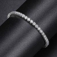 Sterling Silver 18K Gold Plated Casual Classic Style Round Plating Inlay Moissanite Tennis Bracelet main image 7