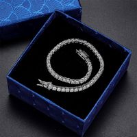 Sterling Silver 18K Gold Plated Casual Classic Style Round Plating Inlay Moissanite Tennis Bracelet main image 4