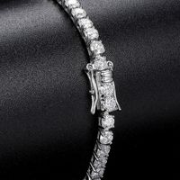 Sterling Silver 18K Gold Plated Casual Classic Style Round Plating Inlay Moissanite Tennis Bracelet main image 6