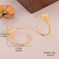 1 Pair Elegant Rose Flower Plating Inlay Copper Pearl Zircon 18K Gold Plated Ear Studs sku image 3