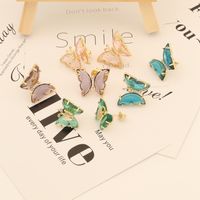 1 Pair Sweet Butterfly Plating Inlay Copper Zircon 18K Gold Plated Ear Studs main image 6