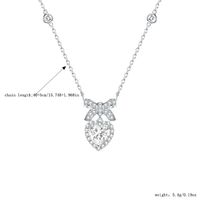 Sterling Silver Elegant Lady Sweet Inlay Heart Shape Bow Knot Zircon Pendant Necklace main image 2