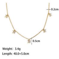 Stainless Steel 18K Gold Plated Simple Style Inlay Butterfly Zircon Pendant Necklace sku image 6