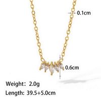 Stainless Steel 18K Gold Plated Simple Style Inlay Butterfly Zircon Pendant Necklace sku image 1