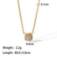 Stainless Steel 18K Gold Plated Simple Style Inlay Butterfly Zircon Pendant Necklace sku image 2