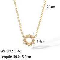 Stainless Steel 18K Gold Plated Simple Style Inlay Butterfly Zircon Pendant Necklace sku image 3