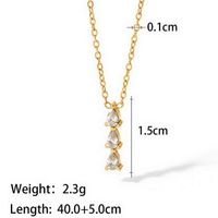 Stainless Steel 18K Gold Plated Simple Style Inlay Butterfly Zircon Pendant Necklace sku image 4