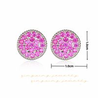 1 Pair Cute Punk Commute Solid Color Plating Inlay Copper Brass Gem Turquoise Zircon 18K Gold Plated White Gold Plated Ear Studs main image 2