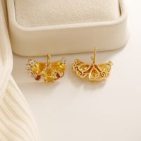 1 Pair Fairy Style Sweet Maple Leaf Plating Copper 18K Gold Plated Ear Studs main image 6